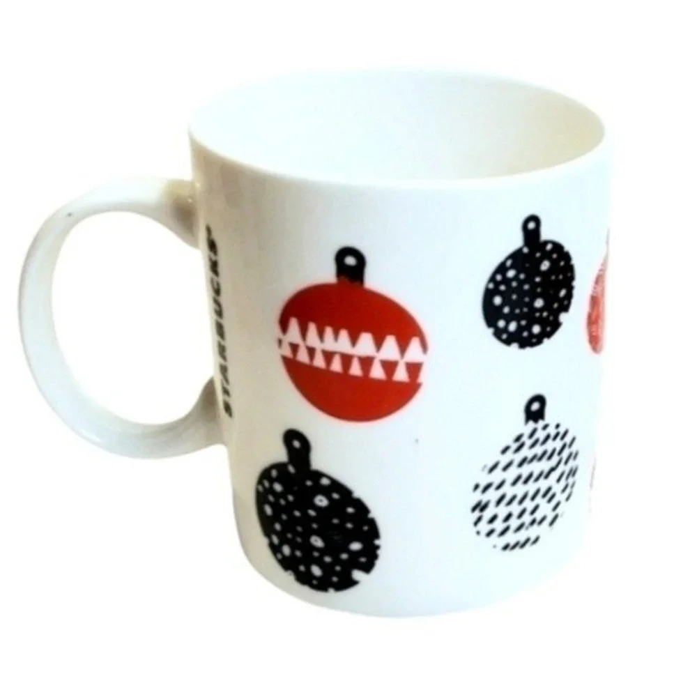 Starbucks Christmas Ornaments Porcelain Mug Cup 2016 Red Black White 12fl